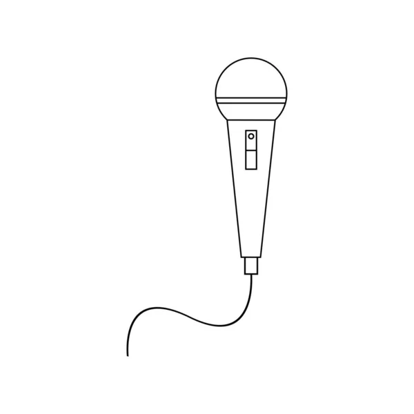 Microphone Drawing White Background — Stock Vector