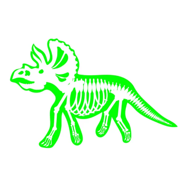 Triceratops Skelet Tekening Witte Achtergrond — Stockvector