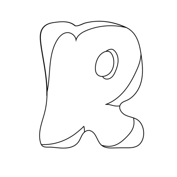 文字Rの描画ベクトル図 — ストックベクタ