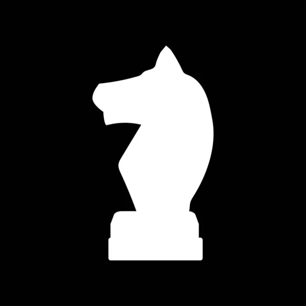 Белая Шахматная Лошадь Черном Фоне Векторная Иллюстрация — стоковый вектор