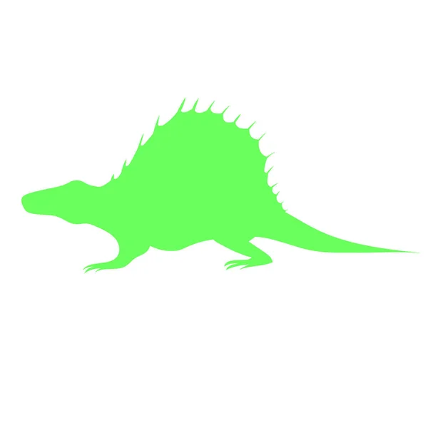 Sylwetka Dinozaura Dimetrodon Ilustracja Wektora — Wektor stockowy