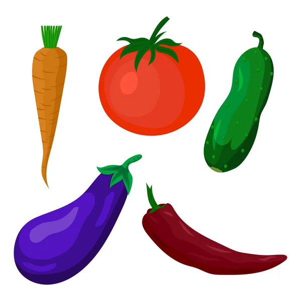 Set Drawing Vegetables Vector Illustration — Stock Vector