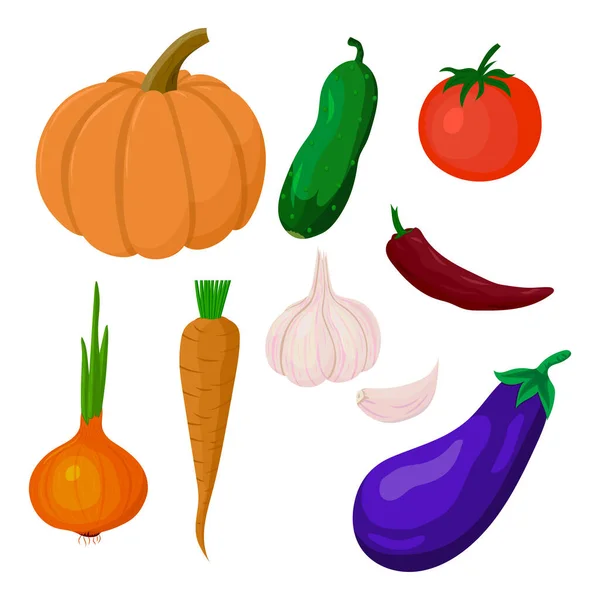 Set Drawing Vegetables Vector Illustration — Stock Vector