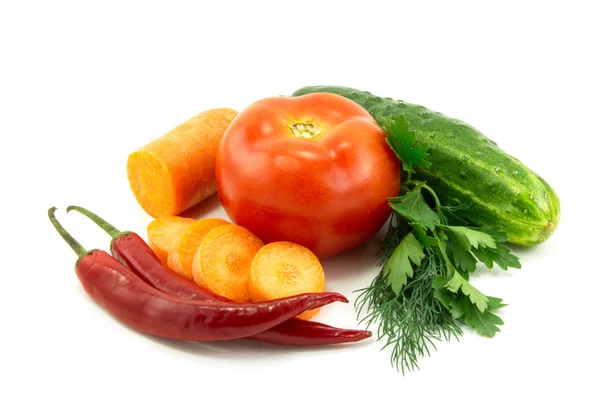 Gemüse auf weißem Hintergrund — Stockfoto