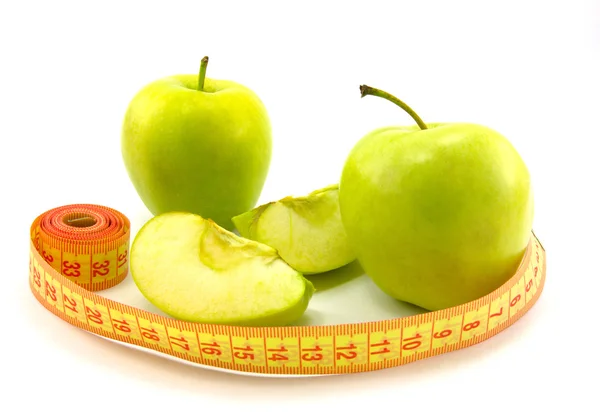 Apples and ruler — Stock Photo, Image