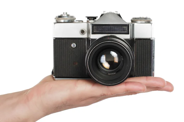 Antigua máquina de fotografía en mano — Foto de Stock