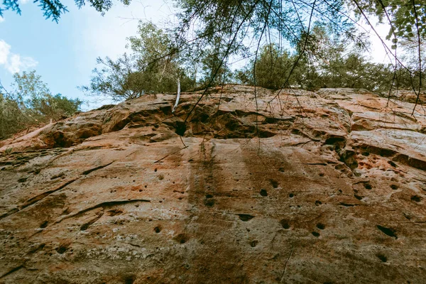 Sendero Por Los Acantilados Piedra Arenisca Licu Langu Junto Río — Foto de Stock