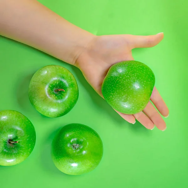 Owoce Dyni Jabłko Imbir Marchew Kolorowe Tło — Zdjęcie stockowe
