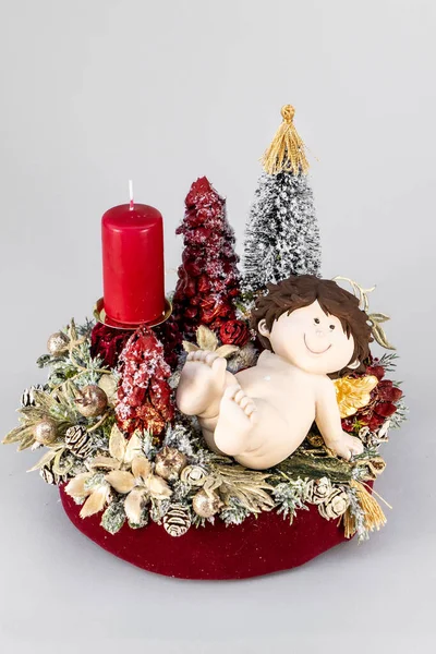 Vánoční Stromeček Stolní Kornouty Mini Dekorace Pro Oslavu Nového Roku — Stock fotografie