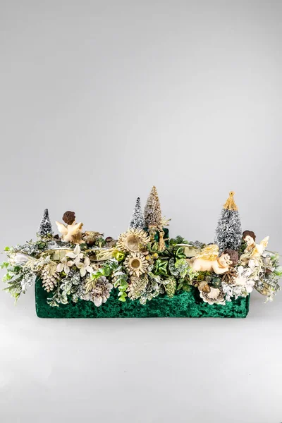 Conos Mesa Árbol Navidad Mini Decoración Para Celebración Del Año — Foto de Stock