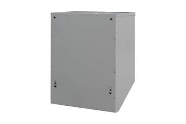 Gray mailboxes on white background isolated. Mail box for entrance of apartment house. Metal mailbox