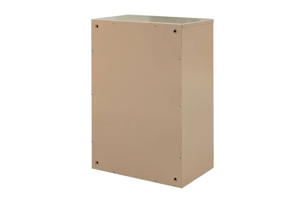 Beige Ecru Khaki Color Mailboxes White Background Isolated Mail Box — 스톡 사진