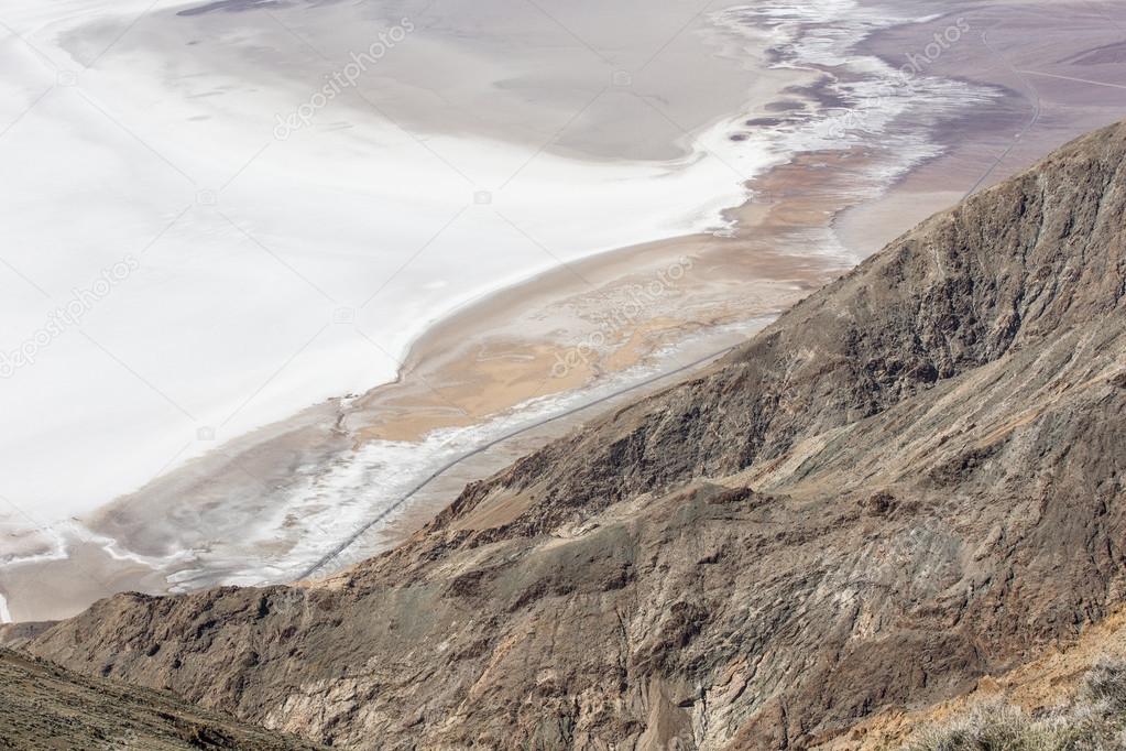 Aerial view of Badwater Basin in Death Valley