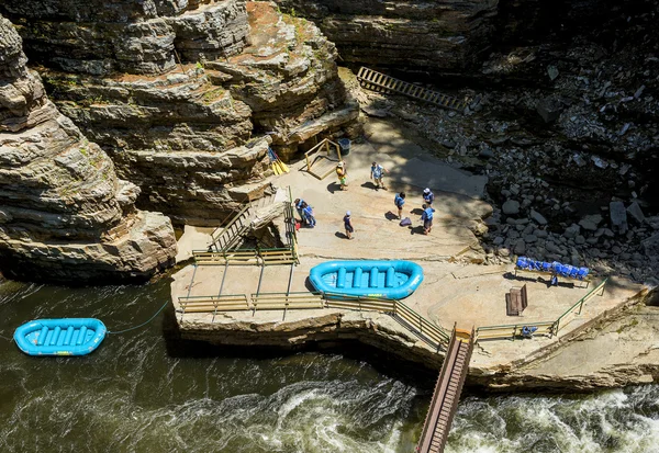 Ausable Chasm - Table Rock - rafting station — Stock Photo, Image