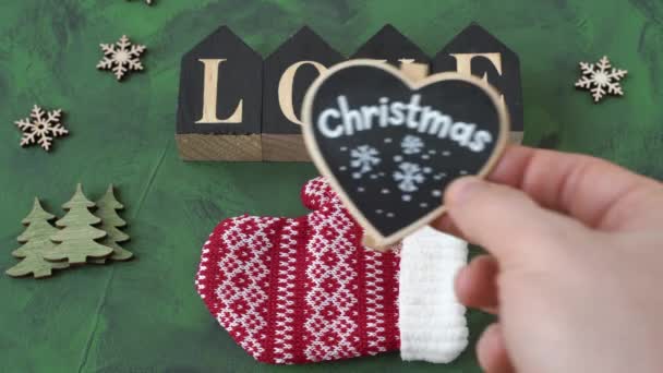 圣诞节的爱 一八一一年快乐新年和圣诞快乐 — 图库视频影像