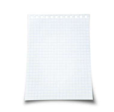 İzole edilmiş beyaz arkaplandaki not defterinden bir sayfa