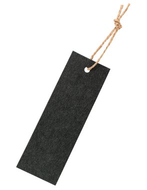 Beyaz izole arkaplanda bir siyah etiket