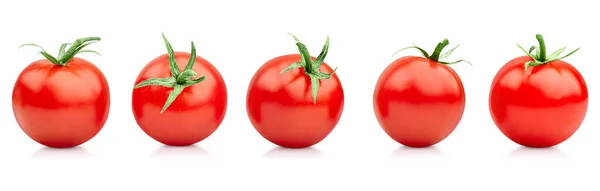 Cinco Tomate Cereja Isolado Sobre Fundo Branco — Fotografia de Stock