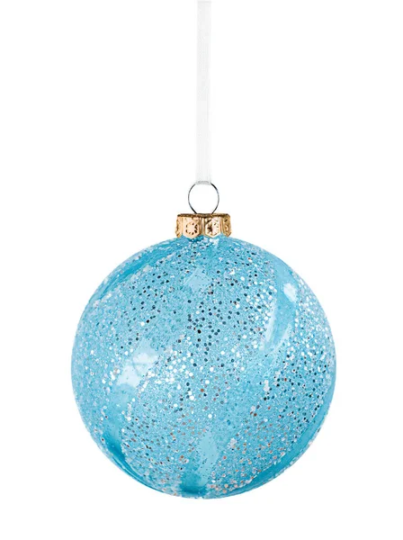 One Blue Christmas Ornament Isolated White Background Royalty Free Stock Photos