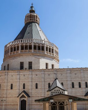 NAZARETH, ISRAEL - CIRCA MAYIS 2018: Nasıra 'daki Annunciation Bazilikası Mayıs 2018.