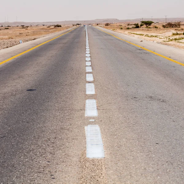 Vista Del Camino Través Del Desierto Del Néguev Israel — Foto de Stock