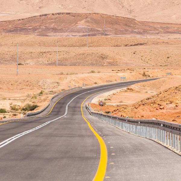 Вид Дорогу Через Пустыню Негев Израиле — стоковое фото