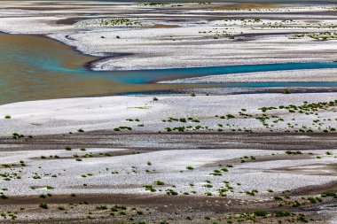 Wachan Koridoru boyunca Panj Nehri 'nin güzel manzarası