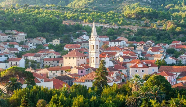 Hermosa Vista Ciudad Hvar Isla Hvar Croacia Circa Agosto 2016 — Foto de Stock