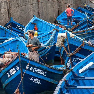 ESSAOUIRA, MOROCCO - CIRCA EPTEMBER 2014: Essaouira Limanı Eylül 2014 Essaouira.