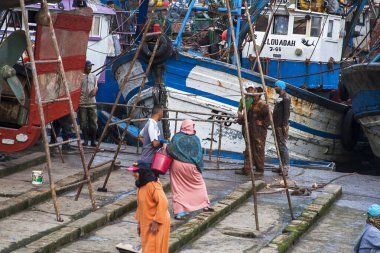 ESSAOUIRA, MOROCCO - CIRCA EPTEMBER 2014: Essaouira Limanı Eylül 2014 Essaouira.