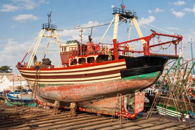 ESSAOUIRA, MOROCCO - CIRCA EPTEMBER 2014: Essaouira Limanı Eylül 2014 Essaouira.