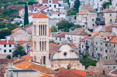 Selca 'nın Hırvatistan' ın Hvar adasındaki manzarası Eylül 2016 'da Hvar' da.