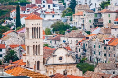 Selca 'nın Hırvatistan' ın Hvar adasındaki manzarası Eylül 2016 'da Hvar' da.