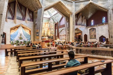 NAZARETH, ISRAEL - CIRCA MAYIS 2018: Nasıra 'daki Annunciation Bazilikası Mayıs 2018.