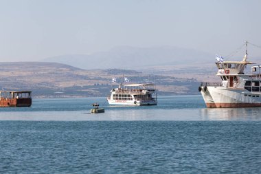 GALİLEE, ISRAEL - CIRCA MAYIS 2018: Celile Denizi manzarası Mayıs 2018.