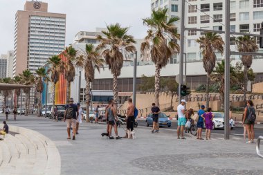 TEL AVIV, ISRAEL - CIRCA MAYIS 2018: İsrail 'deki Tel Aviv' in güzel manzarası Mayıs 2018 civarında Tel Aviv 'de.