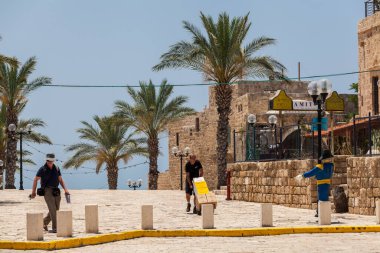 TEL AVIV, ISRAEL - CIRCA MAYIS 2018: İsrail 'deki Tel Aviv Eski Jaffa' nın güzel manzarası Mayıs 2018 civarında Tel Aviv 'de.