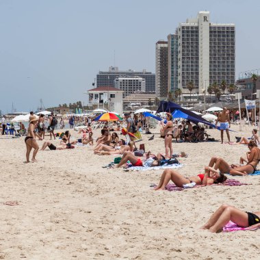 TEL AVIV, ISRAEL - CIRCA MAYIS 2018: İsrail 'deki Tel Aviv' in güzel manzarası Mayıs 2018 civarında Tel Aviv 'de.