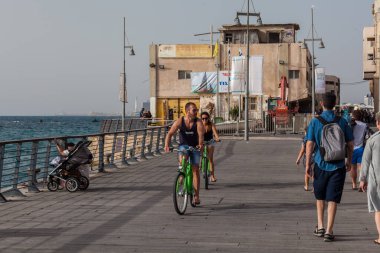 TEL AVIV, ISRAEL - CIRCA MAYIS 2018: İsrail 'deki Tel Aviv Eski Jaffa' nın güzel manzarası Mayıs 2018 civarında Tel Aviv 'de.