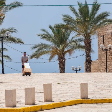 TEL AVIV, ISRAEL - CIRCA MAYIS 2018: İsrail 'deki Tel Aviv Eski Jaffa' nın güzel manzarası Mayıs 2018 civarında Tel Aviv 'de.