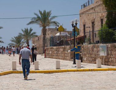 TEL AVIV, ISRAEL - CIRCA MAYIS 2018: İsrail 'deki Tel Aviv Eski Jaffa' nın güzel manzarası Mayıs 2018 civarında Tel Aviv 'de.