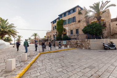 TEL AVIV, ISRAEL - CIRCA MAYIS 2018: İsrail 'deki Tel Aviv Eski Jaffa' nın güzel manzarası Mayıs 2018 civarında Tel Aviv 'de.