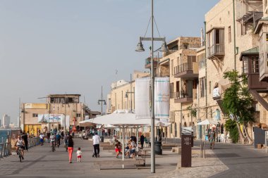 TEL AVIV, ISRAEL - CIRCA MAYIS 2018: İsrail 'deki Tel Aviv Eski Jaffa' nın güzel manzarası Mayıs 2018 civarında Tel Aviv 'de.
