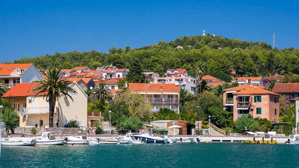 Pohled Stari Grad Malé Městečko Ležící Chorvatském Ostrově Hvar Asi — Stock fotografie