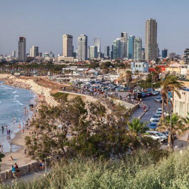 TEL AVIV, ISRAEL - CIRCA MAYIS 2018: İsrail 'deki Tel Aviv' in güzel manzarası Mayıs 2018 civarında Tel Aviv 'de.