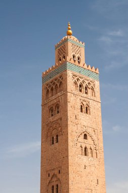 MARRAKECH, MOROCCO - CIRCA Eylül 2014: Koutoubia Camii Eylül 2014 civarında Marakeş 'te.