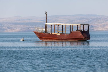 GALİLEE, ISRAEL - CIRCA MAYIS 2018: Celile Denizi manzarası Mayıs 2018.