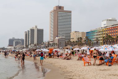 TEL AVIV, ISRAEL - CIRCA MAYIS 2018: İsrail 'deki Tel Aviv' in güzel manzarası Mayıs 2018 civarında Tel Aviv 'de.