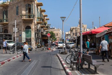 TEL AVIV, ISRAEL - CIRCA MAYIS 2018: İsrail 'deki Tel Aviv Eski Jaffa' nın güzel manzarası Mayıs 2018 civarında Tel Aviv 'de.