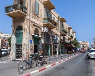 TEL AVIV, ISRAEL - CIRCA MAYIS 2018: İsrail 'deki Tel Aviv Eski Jaffa' nın güzel manzarası Mayıs 2018 civarında Tel Aviv 'de.